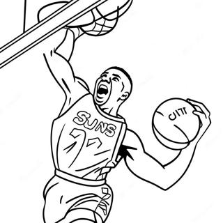 Phoenix Suns Basketballspieler Beim Dunking Ausmalbild 21233-19597