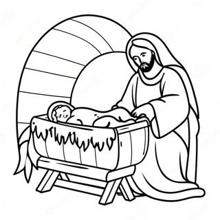 Baby Jesus In Der Krippe Ausmalbild 212-174