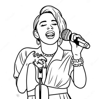 Miley Cyrus Singt Auf Der Buhne Ausmalbild 21613-20047