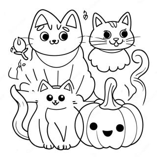 Halloween Katzen Ausmalbilder