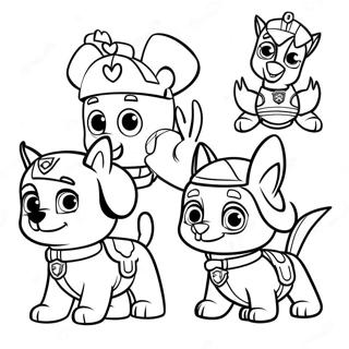 Charmante Paw Patrol Charaktere Ostern Ausmalbild 21873-20254