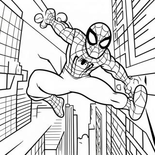 Spider Man Schwingt Durch Die Stadt Ausmalbild 22204-20509