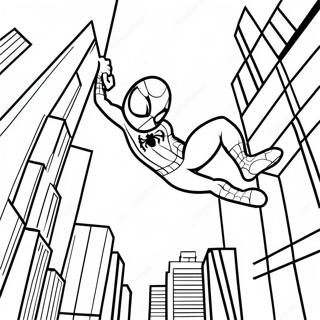 Spider Man Schwingt Durch Die Stadt Ausmalbild 22204-20510