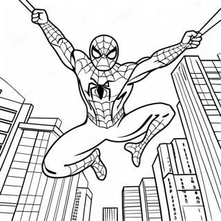 Spider Man Schwingt Durch Die Stadt Ausmalbild 22204-20511