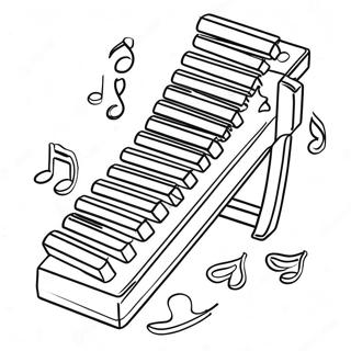 Xylophon Mit Bunten Noten Ausmalbild 22374-20647