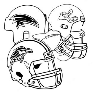 Bunte Nfl Team Helme Ausmalbild 22424-20688