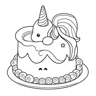 Einhorn Kuchen Ausmalbild 2251-1844