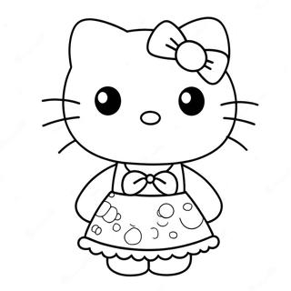 Hello Kitty In Einem Sussen Kleid Ausmalbild 22814-20992