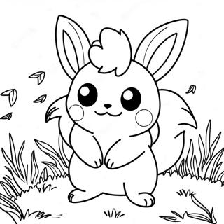 Ausmalbild Von Einem Sussen Flareon Das Im Gras Spielt 22934-21087