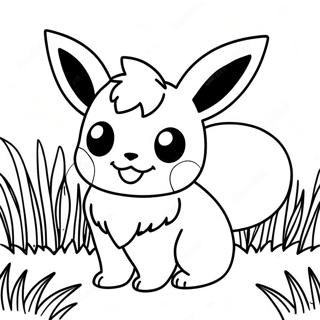 Ausmalbild Von Einem Sussen Flareon Das Im Gras Spielt 22934-21088