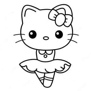 Hallo Kitty Ballerina Umriss Ausmalbilder