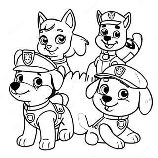 Charmante Paw Patrol Charaktere Zu Erntedank Ausmalbild 23554-21583