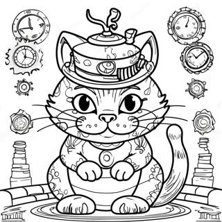 Cheshire Katze Im Steampunk Stil Ausmalbild 23724-21892