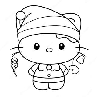 Festliche Hello Kitty Mit Weihnachtsmutze Ausmalbild 23874-22010