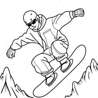 Cooler Snowboarder Der Tricks Vorfuhrt Ausmalbild 24335-22369