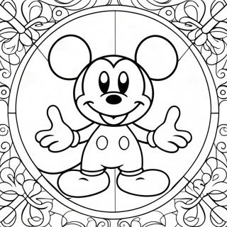 Mickey Mouse Buntglas Ausmalbild 24545-22537