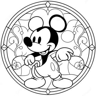 Mickey Mouse Buntglas Ausmalbild 24545-22538