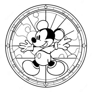 Mickey Mouse Buntglas Ausmalbild 24545-22539