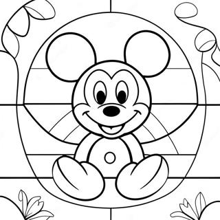 Mickey Mouse Buntglas Ausmalbild 24545-22540