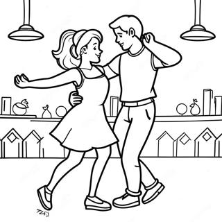 Freund Und Freundin Tanzend Ausmalbild 24575-22561