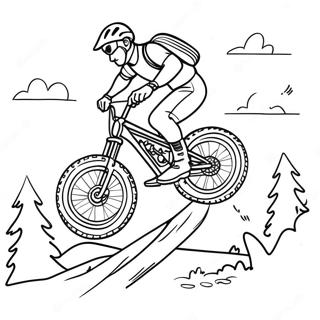 Cooler Mountainbiker Der Uber Eine Rampe Springt Ausmalbild 24595-22577