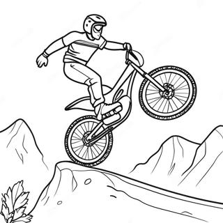 Cooler Mountainbiker Der Uber Eine Rampe Springt Ausmalbild 24595-22578