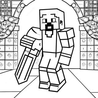 Minecraft Steve Mit Diamant Rustung Ausmalbild 24716-22666