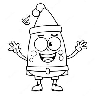 Spongebob Mit Weihnachtsmannmutze Ausmalbild 2483-2021