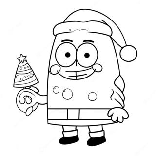 Spongebob Mit Weihnachtsmannmutze Ausmalbild 2483-2023