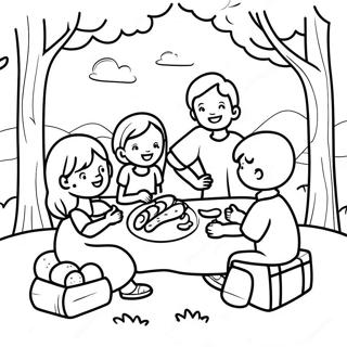 Frohliches Familienpicknick Ausmalbild 24936-22844