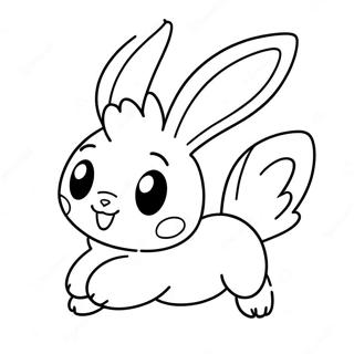 Niedliches Scorbunny Beim Rennen Ausmalbild 24966-22866