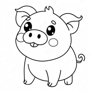 Kawaii Süßes Schwein Ausmalbilder