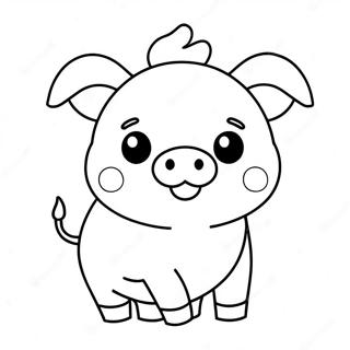 Kawaii Susses Schwein Ausmalbild 25295-23126