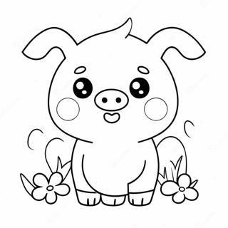 Kawaii Susses Schwein Ausmalbild 25295-23127