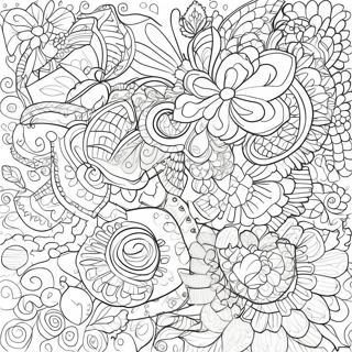 Charmante Hakelmuster Ausmalbild 25436-23432