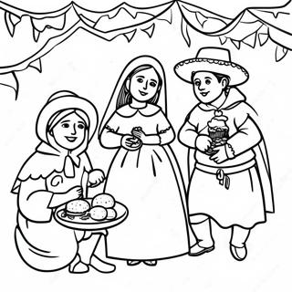 Las Posadas Traditionelles Szenen Ausmalbild 25475-23271