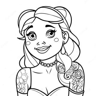 Tattooierte Disney Prinzessin Ausmalbild 25585-23360