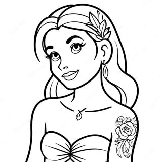 Tattooierte Disney Prinzessin Ausmalbild 25585-23545