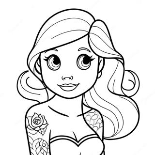 Kuhne Tattooierte Ariel Ausmalbild 25586-23364