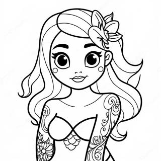 Kuhne Tattooierte Ariel Ausmalbild 25586-23550