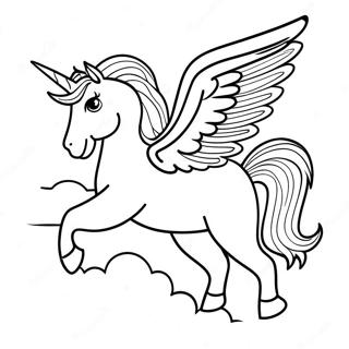 Majestatischer Pegasus Der Uber Wolken Fliegt Ausmalbild 2573-2101