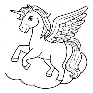 Majestatischer Pegasus Der Uber Wolken Fliegt Ausmalbild 2573-2102