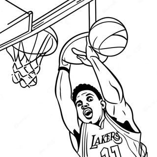 Lakers Basketballspieler Beim Dunking Ausmalbild 25957-23837