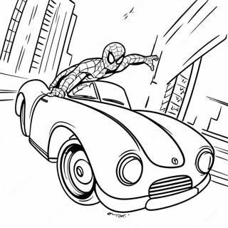 Spiderman Fahrt Ein Schnelles Auto Ausmalbild 25997-23871