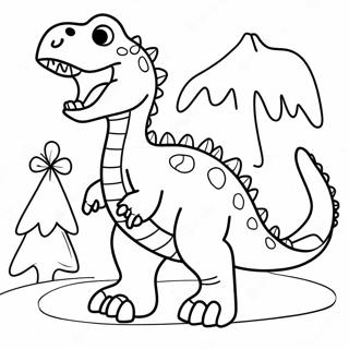 Dinosaurier Weihnachten Ausmalbild 2632-2148