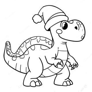 Festlicher Dinosaurier Mit Weihnachtsmann Hut Ausmalbild 2633-2149