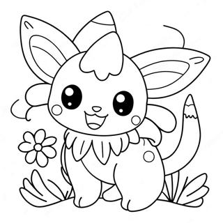 Niedliches Vaporeon Mit Blumen Ausmalbild 26443-24213