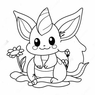 Niedliches Vaporeon Mit Blumen Ausmalbild 26443-24216