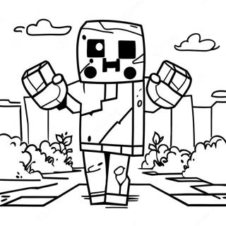 Minecraft Zombie Ausmalbild 27533-25068