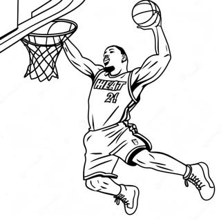 Miami Heat Basketballspieler Dunking Ausmalbild 27544-25078